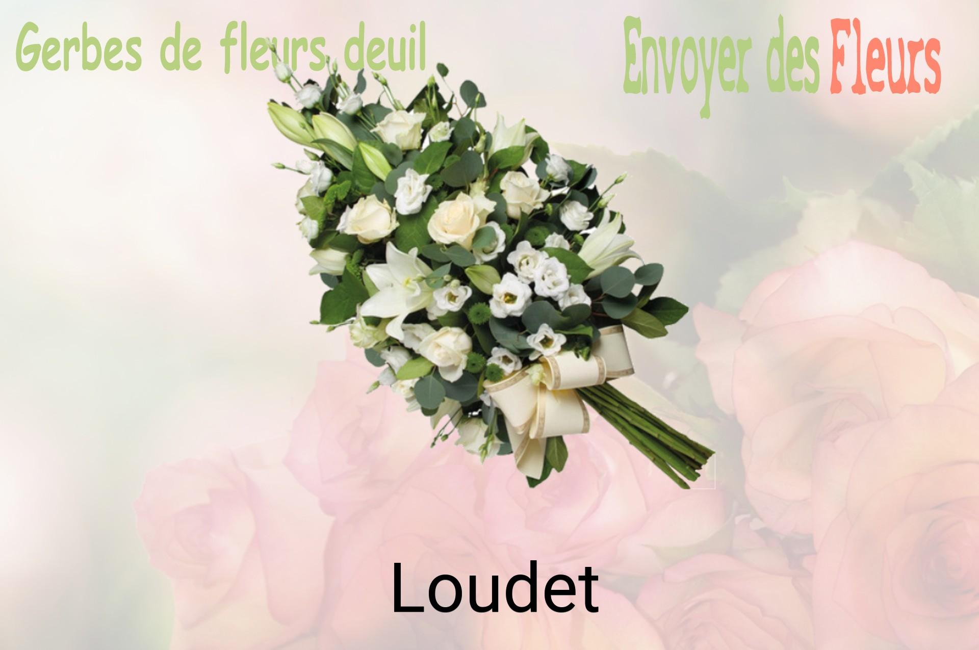 Gerbe de fleurs de deuil livrée à Loudet